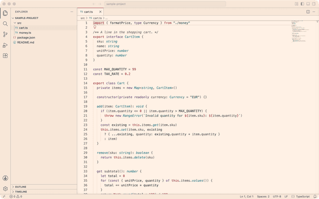 VS Code with the ft-paper theme